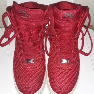 red quilted nike af1